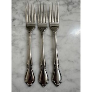 ONEIDA Oneidacraft Deluxe CHATEAU 7 1/4" Stainless 3 Dinner Forks